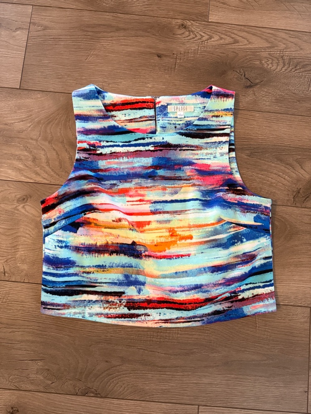 Spense Vibrant Multicolor Striped Crop Tank